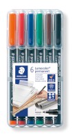 Feinschreiber Universalstift Lumocolor permanent, ca. 0.6 mm, 6 Farben