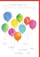 Karte Geburtstag A4 Luftballons